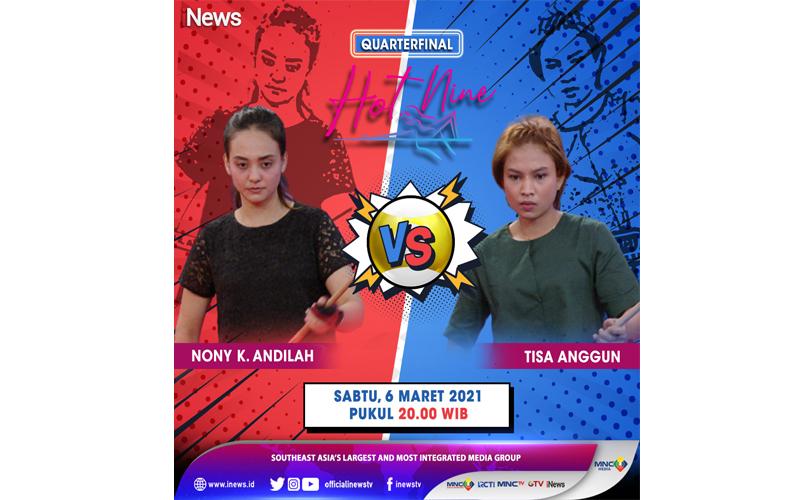 Turnamen Biliar Hot Nine: Dua Jagoan Jabar Nony dan Tisa Berlaga di Perempat Final 