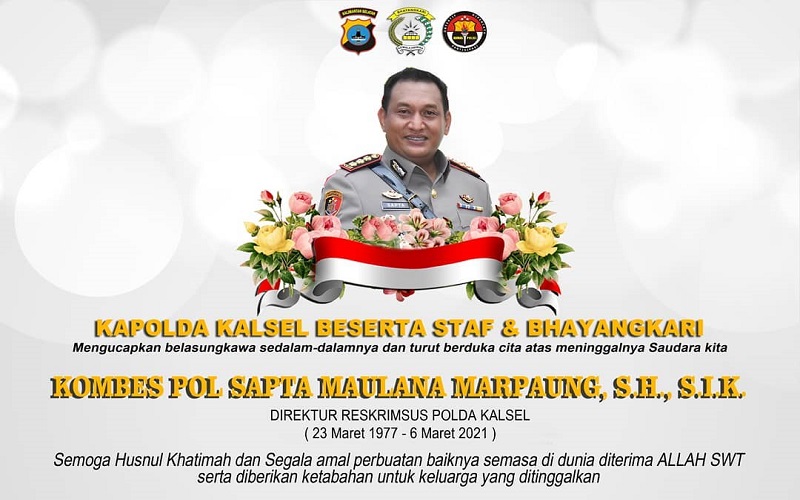 Kombes Pol Sapta Maulana Marpaung Meninggal Dunia usai Dirawat akibat Kecelakaan