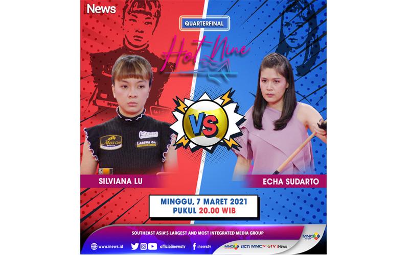 Turnamen Biliar Hot Nine: Silviana Lu Vs Echa Sudharto di Perempat Final