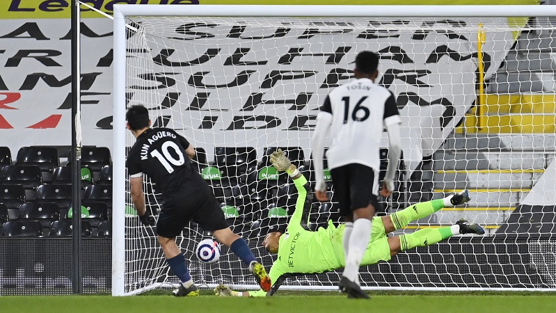 Man City Bantai Fulham, Aguero Putuskan Puasa Gol dalam 418 Hari