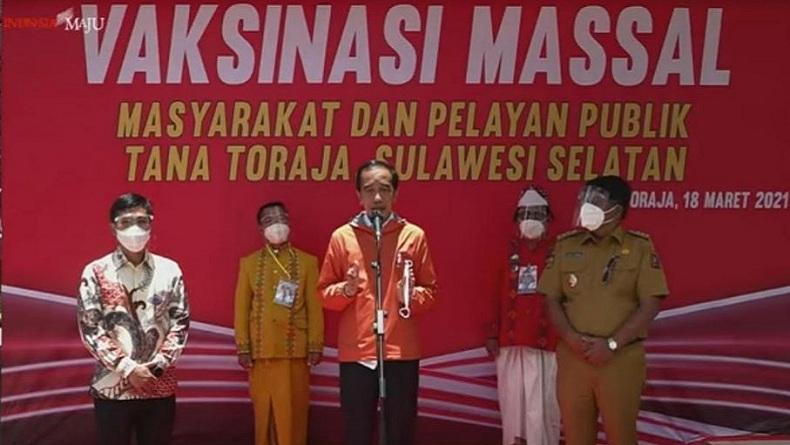 Tinjau Vaksinasi Massal 11.000 Warga Tana Toraja, Ini Kata Jokowi