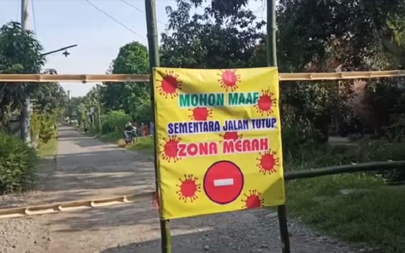  Gara-Gara 2 Warga Positif Covid-19, Jalan Masuk Kampung Ditutup