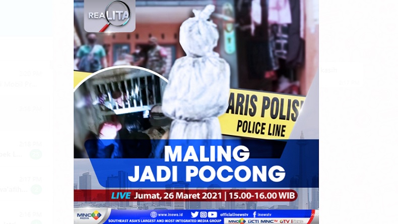 Maling Jadi Pocong, Simak Selengkapnya di Realita Jumat Pukul 15.00 WIB