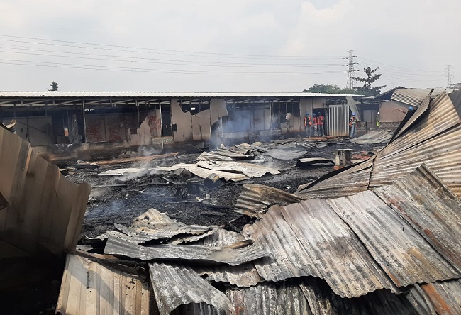 BPBD Tangerang: Bangunan Terbakar di Kawasan BSD Bedeng Proyek, Akibat Korsleting Listrik