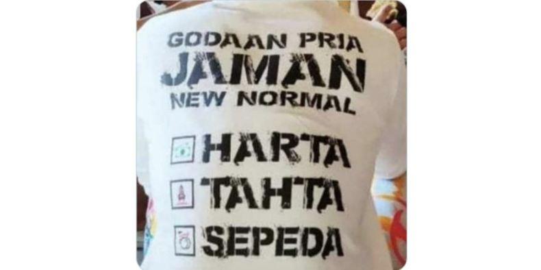 Ganjar Pajang Gambar Kaos Bertuliskan Godaan Pria Zaman New Normal, Netizen: Harta, Tahta, Pulsa 