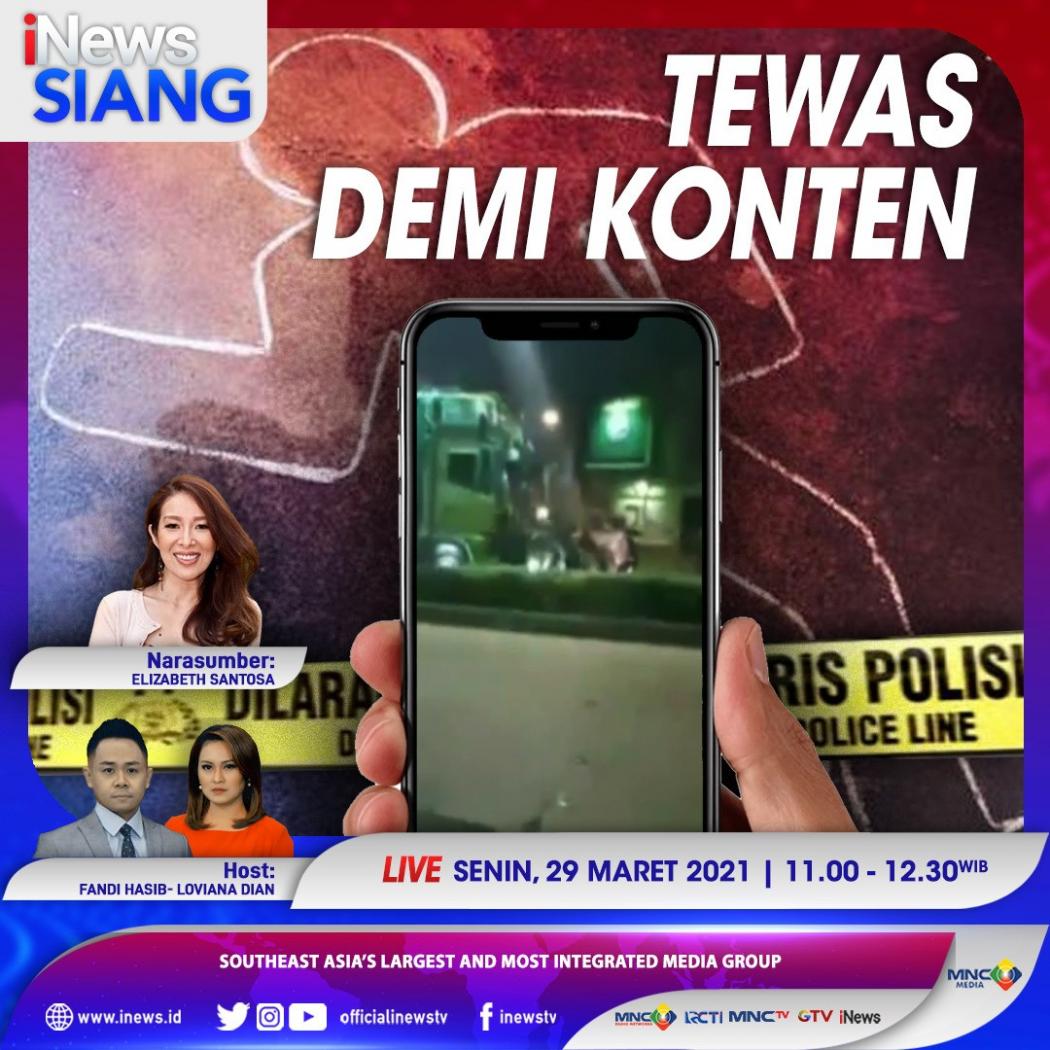 Miris! Tewas Demi Konten, Saksikan Selengkapnya di iNews Siang Senin Pukul 11.00 WIB