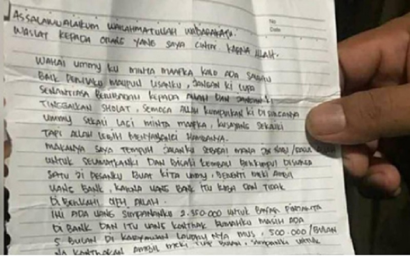 Beredar Surat Wasiat Pelaku Bom Bunuh Diri Makassar, Tulis Punya Utang di Bank 