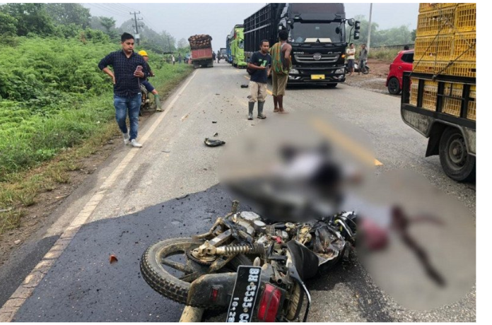 Kecelakaan Maut Truk Sawit Tabrak Motor di Bungo, Suami Istri Tewas