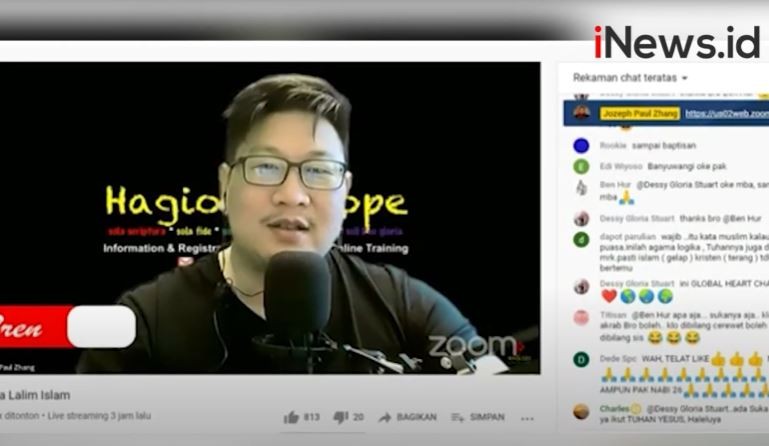 Jozeph Paul Zhang, YouTuber yang Mengaku Nabi ke-26 Jadi Buronan Polisi