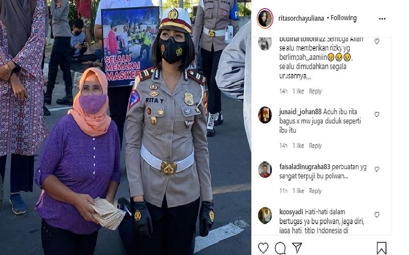 Polwan Cantik Iptu Rita Banjir Pujian usai Berlutut Temani Penyandang Disabilitas