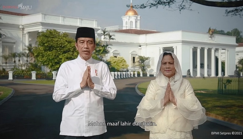 Ucapkan Selamat Idul Fitri, Jokowi : Momentum Indonesia Bangkit dan Menang Lawan Covid