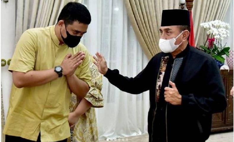 Bobby Nasution Silaturahmi Lebaran dengan Edy Rahmayadi, Netizen: Adem