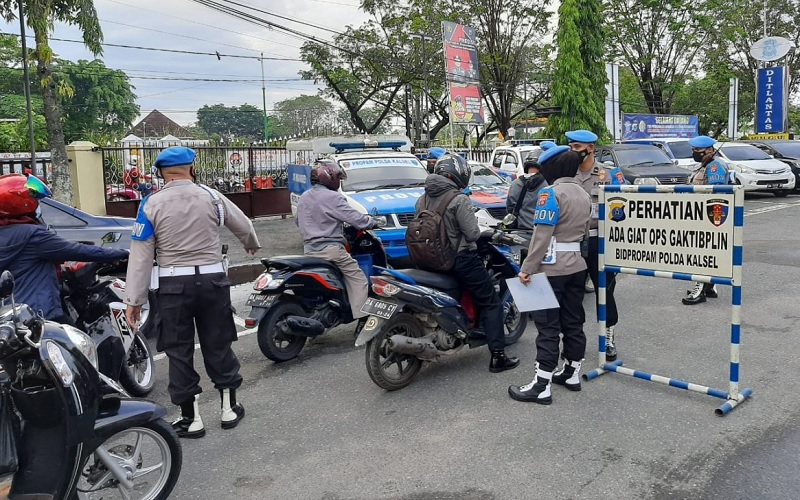 Libur Lebaran Usai, Bid Propam Polda Kalsel Gelar Operasi Gaktibplin di Pintu Masuk Mako