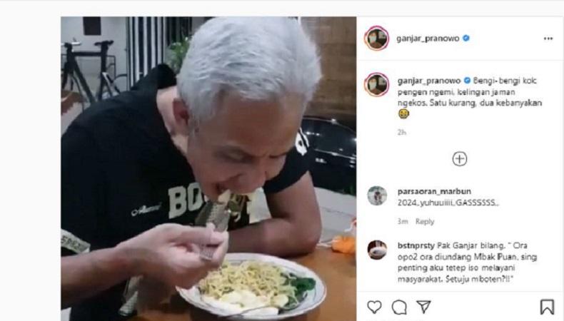 Hubungannya dengan PDIP Lagi Memanas, Ganjar Asyik Makan Mi 