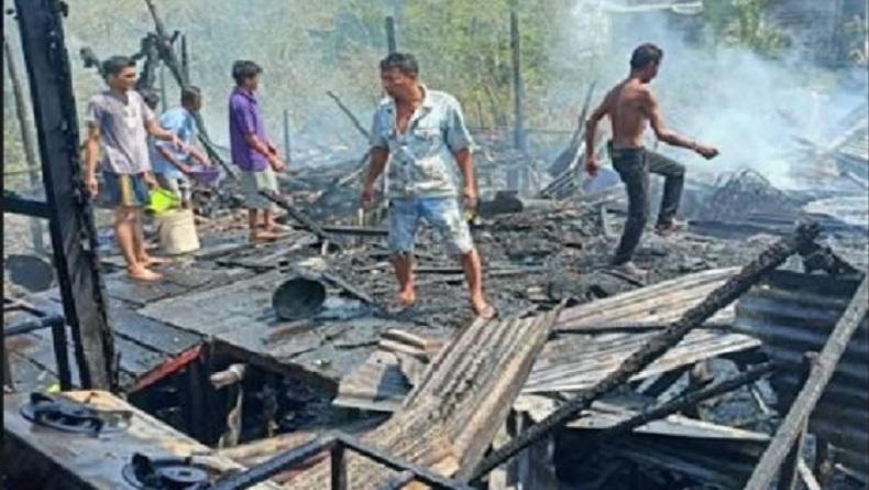 Kebakaran di Medan Marelan, 3 Rumah Warga Ludes Dilalap Api