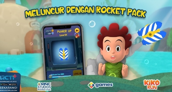 Kiko Melintasi Astri Town dengan Rocket Pack di Game Kiko Run, Mainkan Sekarang Hanya di Aplikasi RCTI+