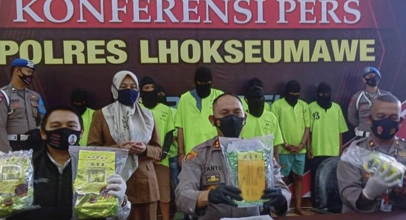 Polres Lhokseumawe Gagalkan Peredaran 4,4 Kg Sabu dari Aceh Utara dan Aceh Timur      