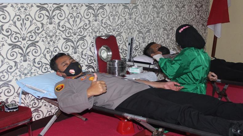 Hut ke-75 Bhayangkara, Polres Bangka Tengah Gelar Donor Darah
