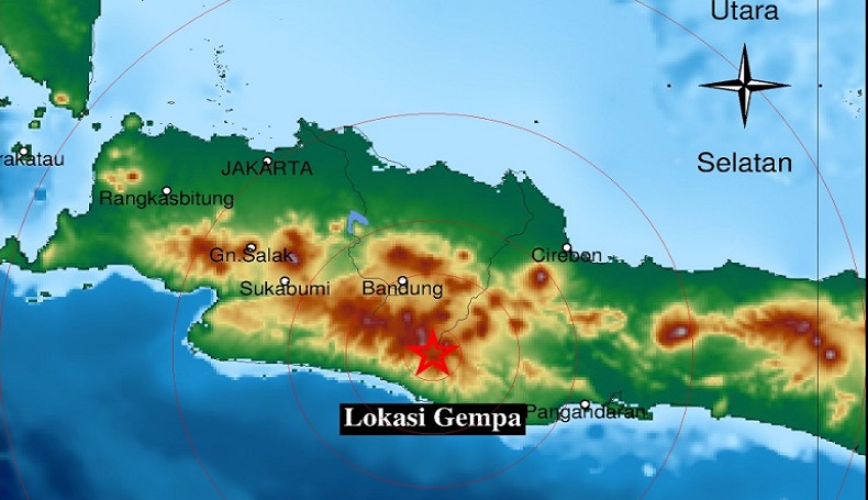 Garut Dilanda Gempa Tektonik M2,9, BMKG Sebut akibat Aktivitas Sesar Garsela 
