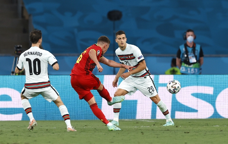 Intip Lagi Gol Indah Thorgan Hazard yang Usir Portugal dari Euro 2020