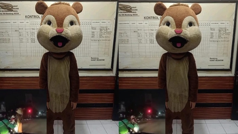 Viral, Pengamen Badut Pukul Kepala Pengendara Motor di Perempatan Cibaduyut Bandung