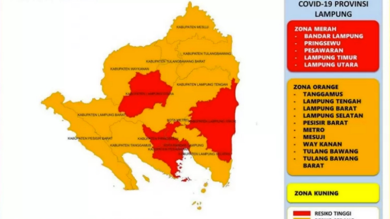 5 Daerah di Lampung Zona Merah Covid-19, Ini Rinciannya
