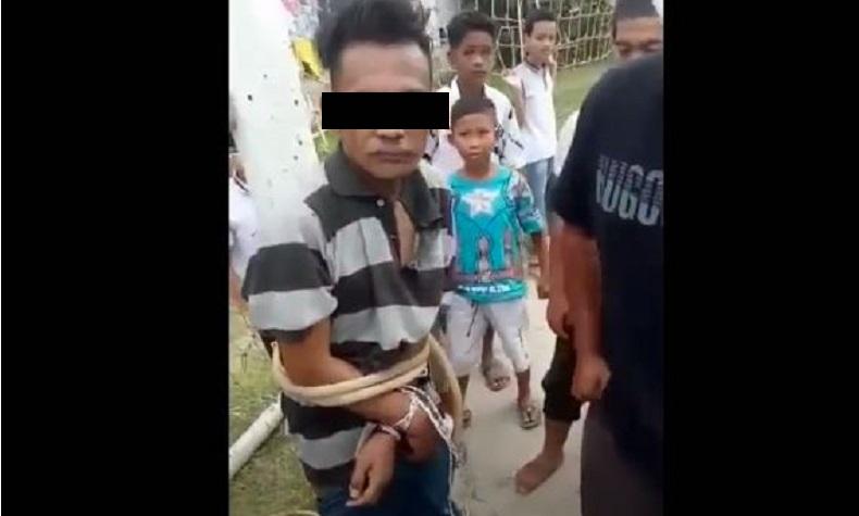Viral Pencuri HP di Medan Diikat Warga dan Ditakut-takuti hingga Kencing di Celana