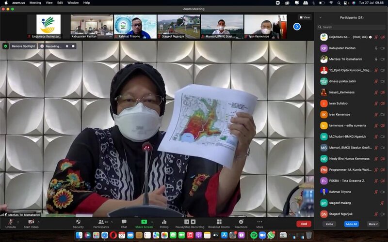 Mensos Sampaikan Tiga Pesan Siaga Hadapi Potensi Tsunami di Pacitan