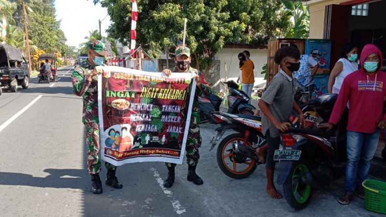 Cegah Penularan Covid-19, TNI Gencar Sosialisasi Prokes di Kepulauan Sangihe