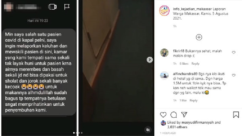 Viral Keluhan Pasien Ada Kecoak di Kapal Isolasi Apung, Netizen: Lebih Aman di Hotel