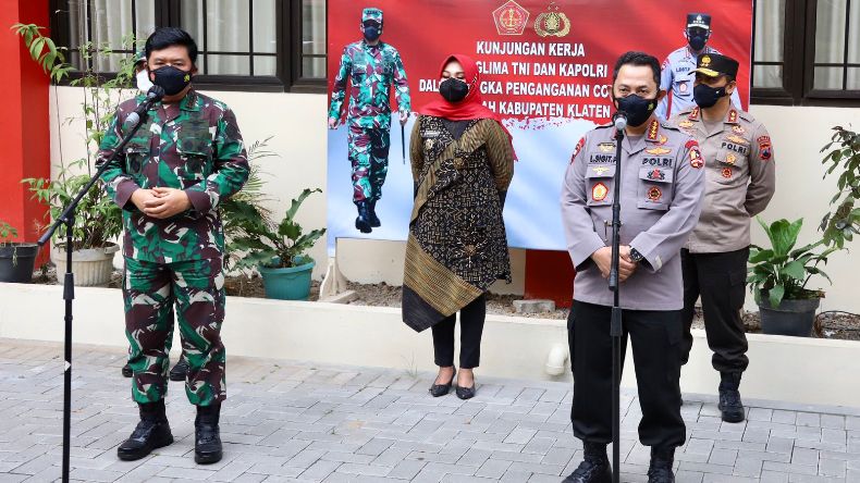 Kunjungi Klaten, Panglima TNI dan Kapolri Minta Tracing dan Testing Harus Masif