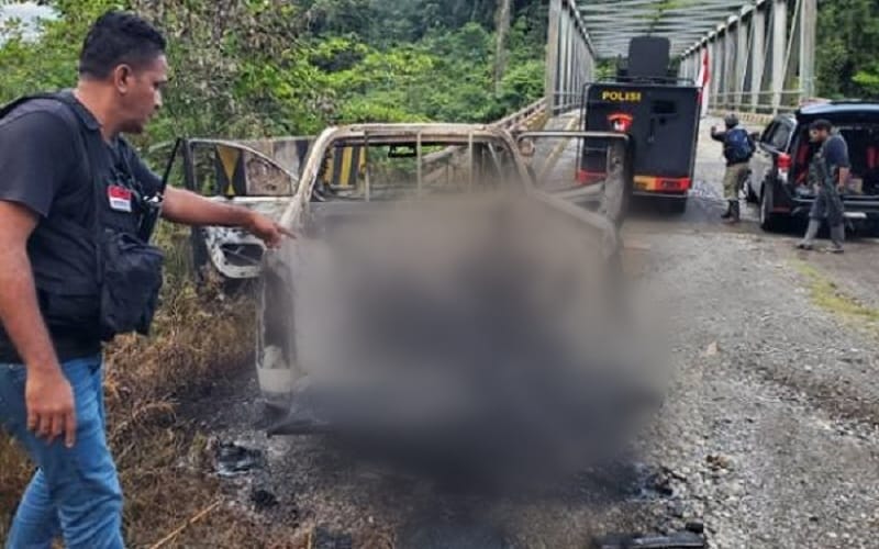 KKB di Papua Bakar 2 Mayat Pekerja di Mobil hingga Hangus Menghitam 
