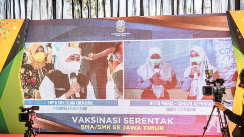 Pemprov Gelar Vaksinasi Serentak SMA/SMK se-Jatim, 57.000 Dosis Akan Disuntikkan