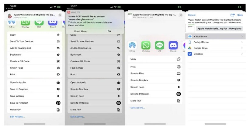 Cara Menyimpan Website sebagai PDF di iPhone