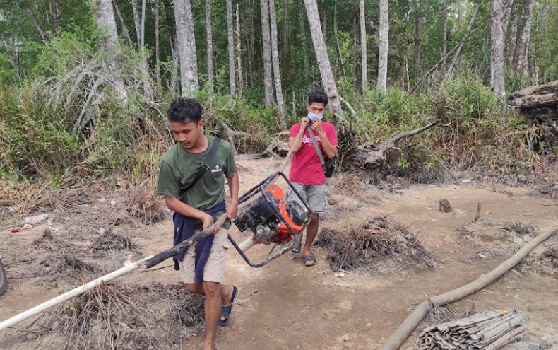 Razia Tambang Timah Ilegal di Hutan Mangrove Belo Laut, Polisi Amankan 13 Mesin