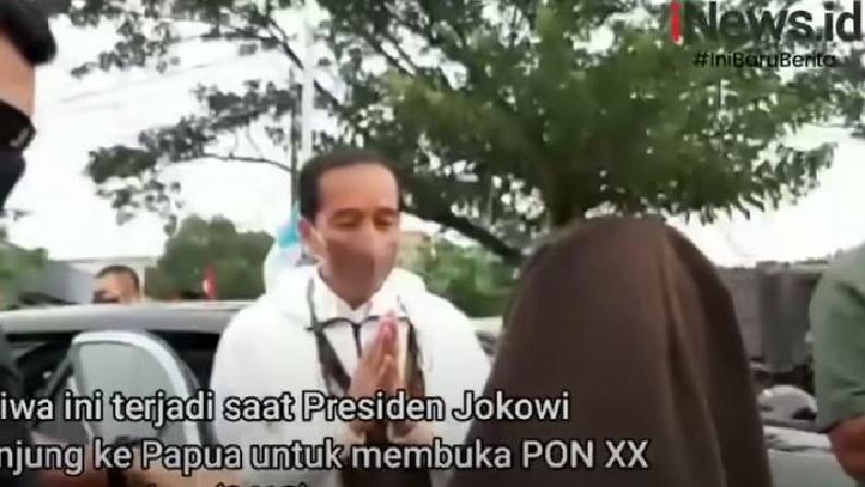 Viral Video Momen Warga Berhentikan Iring-iringan Presiden Jokowi di Papua