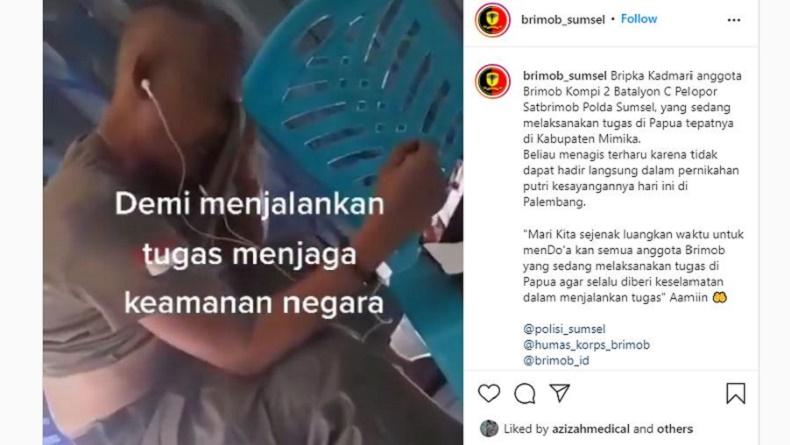 Viral Tangis Haru Brimob Lihat Pernikahan Anak, Tak Bisa Hadir Demi Tugas Negara di Papua