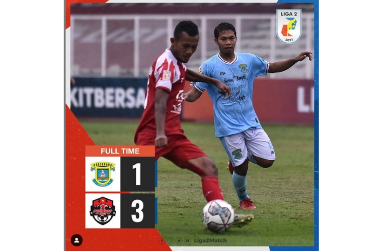 Hasil Liga 2 2021/2022: Persekat Hajar Perserang, Persijap Diimbangi PSCS