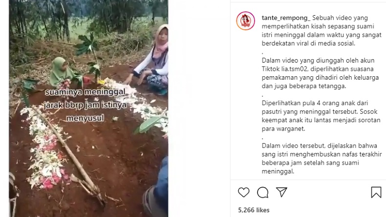 Viral Pasangan Suami Istri Meninggal di Waktu Hampir Bersamaan, Tinggalkan 4 Orang Anak