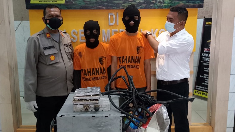 Tertangkap Basah Curi Peralatan Tower, 2 Pemuda di Medan Ditangkap
