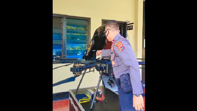 Polda NTB Uji Coba Drone Pelontar Gas Air Mata
