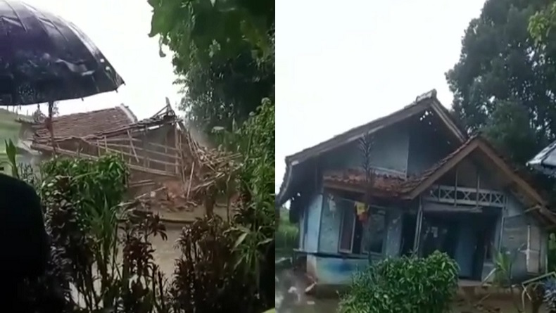 Pascaperistiwa Rumah Roboh di Kadudampit Sukabumi Muncul Lubang Besar