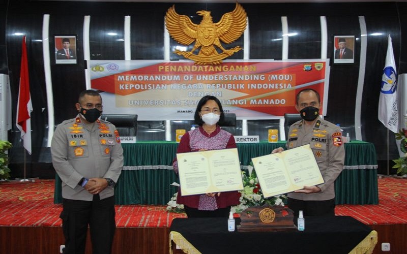 Tingkatkan Kualitas SDM, Polri dan Unsrat Manado Teken MoU Bidang Pendidikan