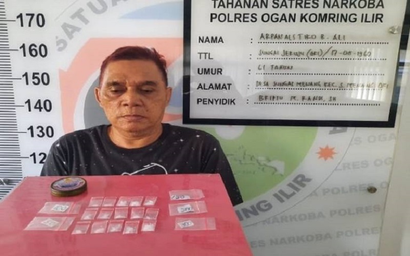 Edarkan Sabu, Pria Lansia di OKI Tertangkap saat Menunggu Pelanggan