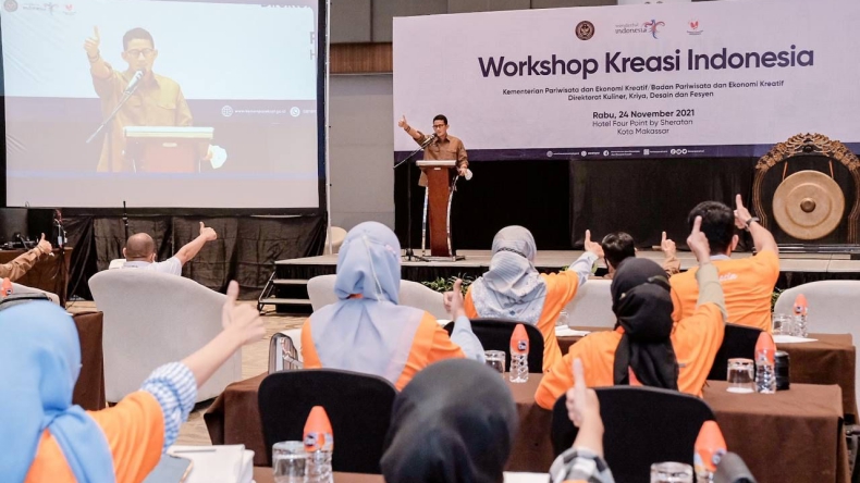 Menparekraf Sandiaga Ingin Pelaku Kuliner Sulsel Asah Kreativitas Lewat Workshop Kreasi Indonesia
