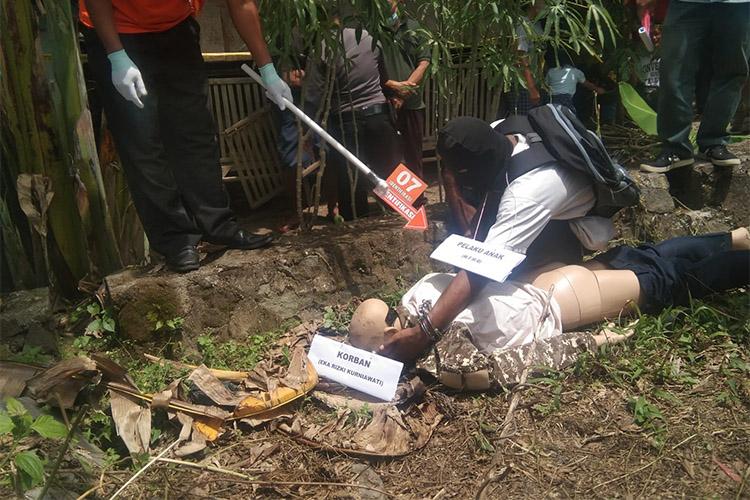 Polres Sleman Reka Ulang Kasus Pembunuhan Perempuan Muda
