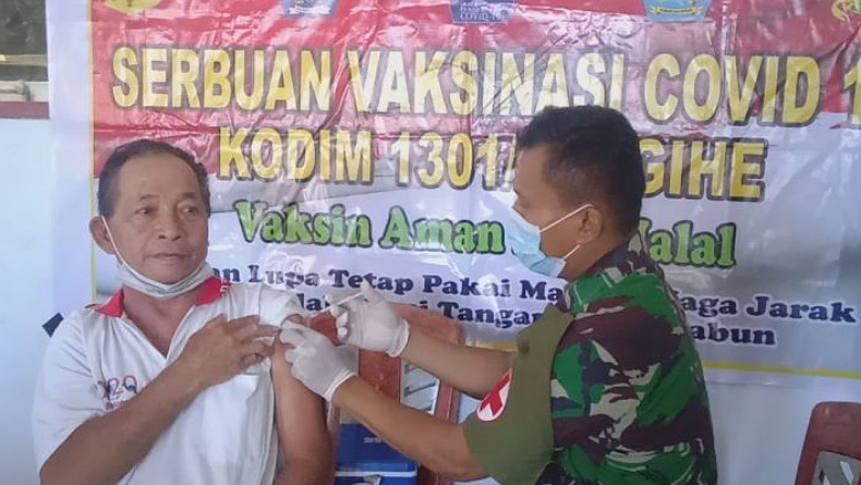 Siapkan 200 Vial, Kodim Sangihe Gelar Serbuan Vaksinasi Covid-19 di Kelurahan