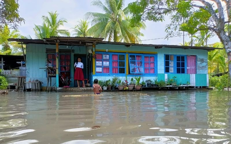 Kampung di Pesisir Mimika Terdampak Banjir Rob Sepekan