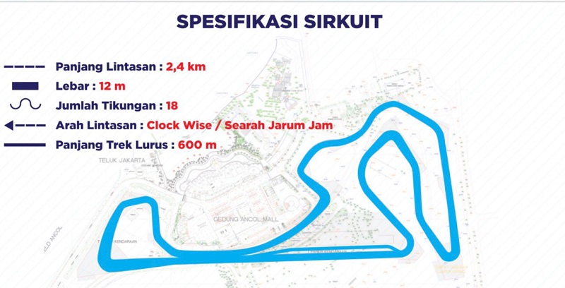 Unik! Begini Bentuk Sirkuit Ancol Lokasi Balapan Fomula E Jakarta 2022