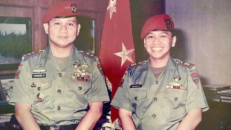 Prabowo Unggah Foto Lawas Bersama Herindra Berseragam Kopassus, Netizen: Ganteng dan Imut 